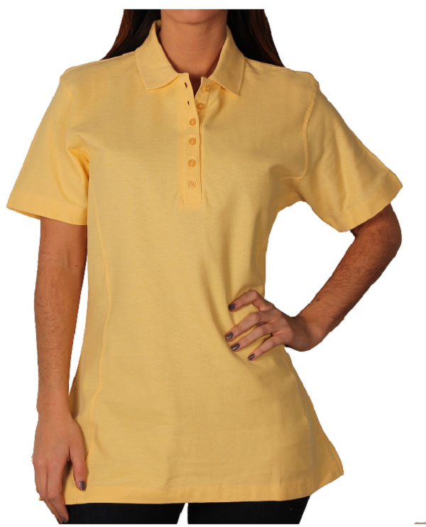 Women's Hartwell S Fine Pique Cotton Short-Sleeve Polo Top in Yellow