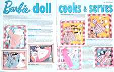 4pg History Article  Pics BARBIE DOLL COOKS  SERVES Outfits  Accessory PAKS
