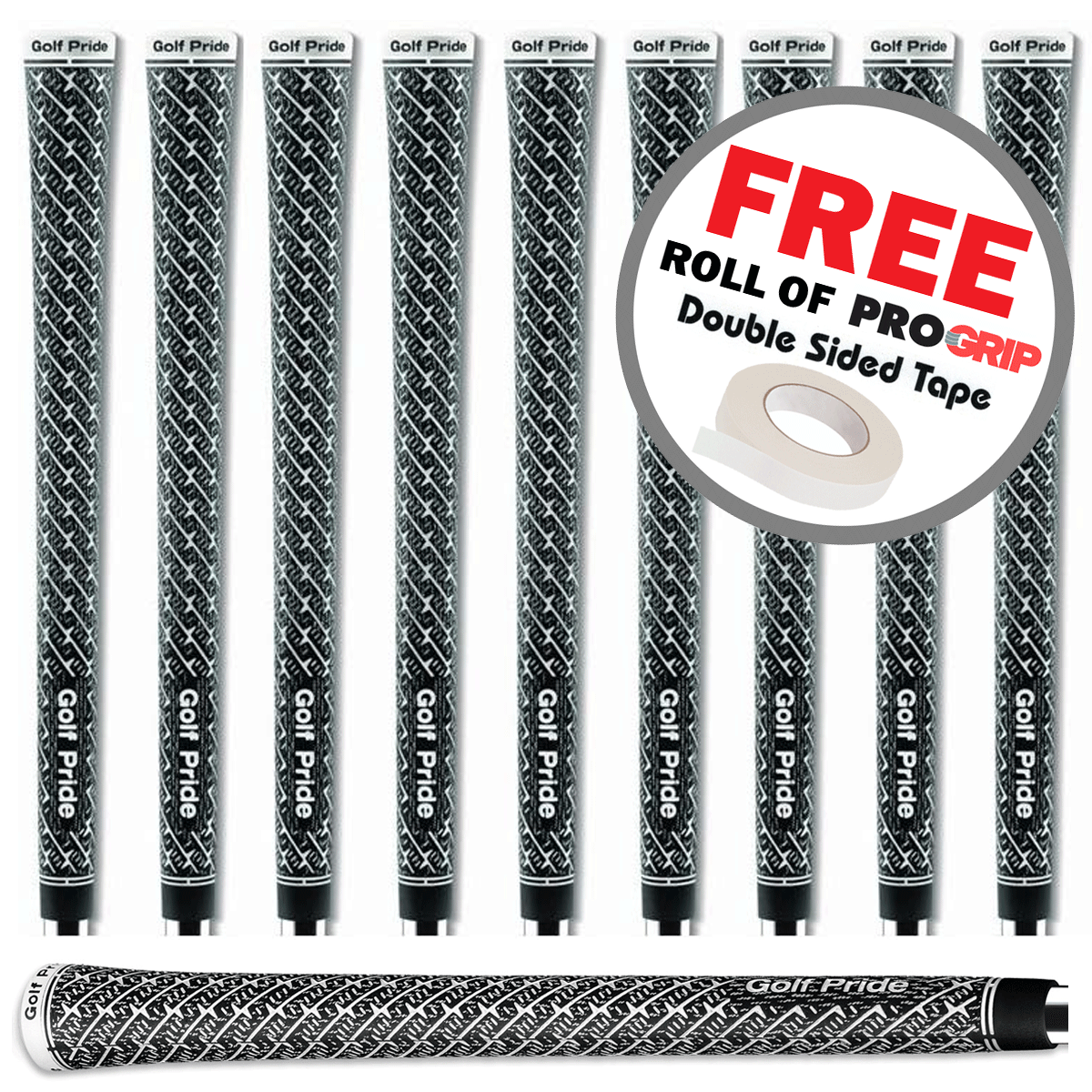 GOLF PRIDE Z GRIP CORD MIDSIZE GOLF GRIPS X 9 +FREE ROLL OF GRIP TAPE