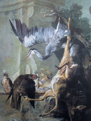 Oil painting Hunting-still-life-with-a-dead-deer-Jean-Baptiste-Oudry