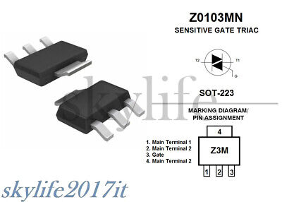 nuevo Z0103MN ST Z3M SOT223 5 un