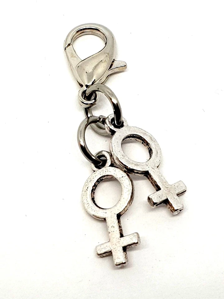 Doppel Venus Anhänger Schlüsselring Lgbt Anschnallen Lesbische Paar Damen Stolz - Bild 2 von 4