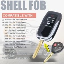 for Toyota RAV4 Camry for Scion Modified Flip Remote Key Shell Case Fob 4 Button