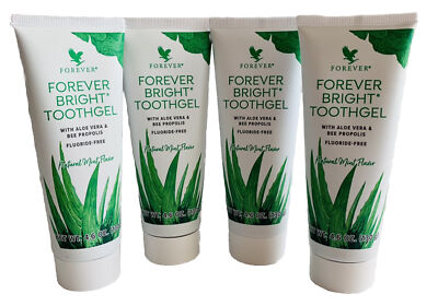 4 pack Forever Bright TOOTHGEL Aloe Vera - NO Flouride KOSHER