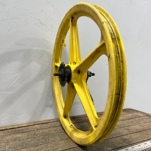 Troxel Trackmaster BMX Rear MagYellow Old School BMX Wheel Shimano MX OG 70s 20" - Picture 13 of 17