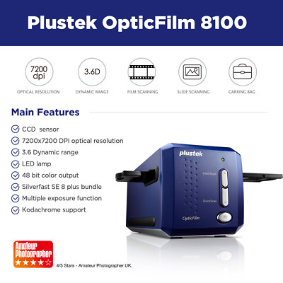 Plustek OpticFim 8100 Slide Negative Scanner Exposure Silverfast 8