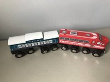 Maison Battat Wood and Wheels Wooden Train and Car