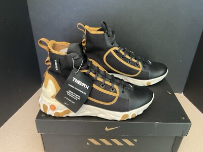 New! Mens Nike React Ianga 'THE10TH' Black / Wheat Athletic Shoes. Size 9. Nice!