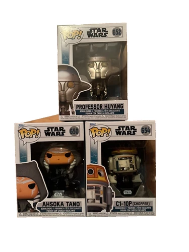 Funko Pop! Star Wars Lot 3 - Ahsoka Tano, Professor  Huyang, Chopper