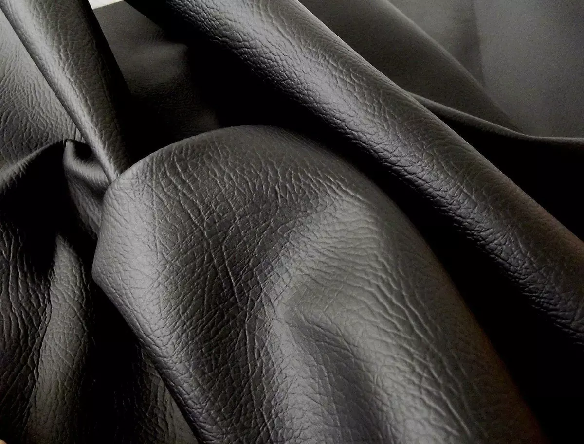 MATT FR PVC Leather Cloth Vinyl Upholstery Fabric Material - BLACK