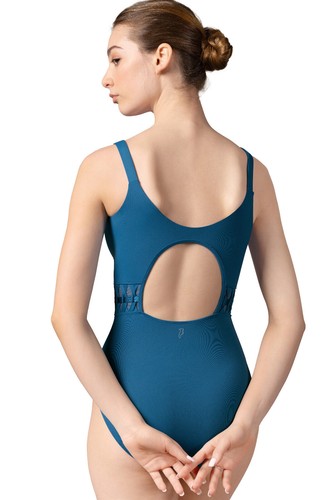 Bloch Ladies Phillipa Camisole Leotard Twist Waist Detail L9247 Peacock Blue - Picture 2 of 3