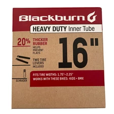 Blackburn 16IN X 1.75-2.25 Schrader Heavy Duty Bicycle Inner Tube w/ Tire Levers