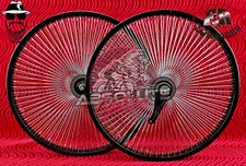 F&R LOWRIDER 20" 144 SPOKE FRONT & COASTER DAYTON 2 TONE BLACK/CHROME RIMS.