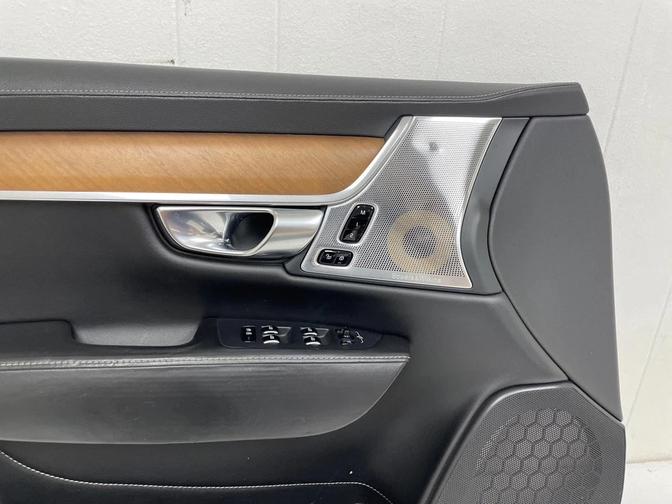 2018-2022 VOLVO S90 FRONT LEFT DOOR TRIM PANEL LEATHER CHARCOAL W/ WOOD INSERT Foto 4 de 4