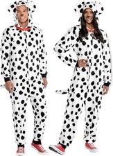 Dalmatian Zipster Animal Dog Unisex Jumpsuit Fancy Dress Halloween Adult Costume