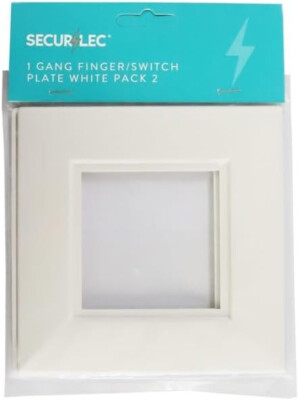 Securlec 1 Gang Fingerschalterplatte weiß Pk 2 SL9583