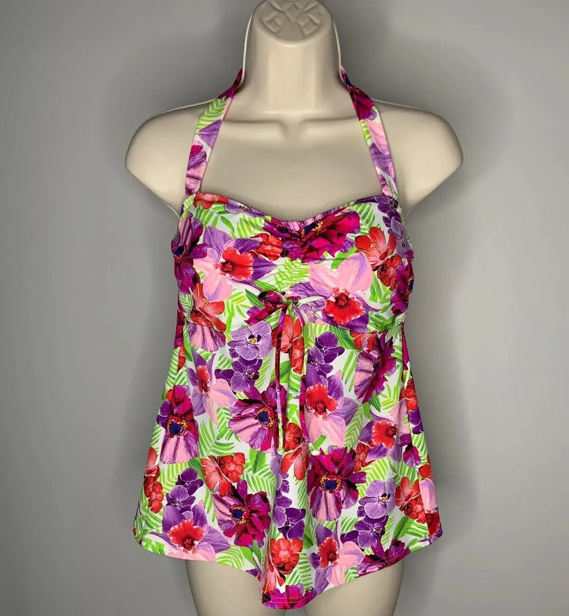 Lands end tie cheap front tankini top