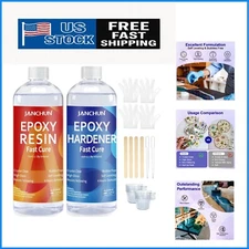 Crystal Clear Epoxy Resin Kit 16oz - Bubble-Free & Anti-Yellowing Art Solution