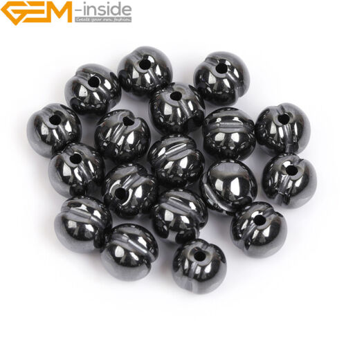 Cuentas de hematita negras naturales fabricación de joyas poder energía chakra 15" moneda cruz - Imagen 23 de 360