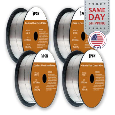 (4 x 2-Lb Spools) E71T-11 .035'' Flux Core Welding Wire - Gasless Mild Steel MIG