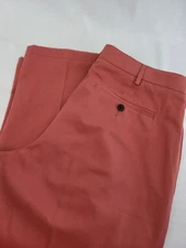 Lands End Tradition Fit Men's 36 Red Chinco Flat Front Pants