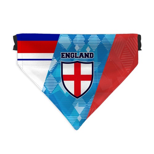 England - Euro's - Patchwork Retro Football Shirt Design - Dog Bandana - 4 Sizes - Picture 3 of 7