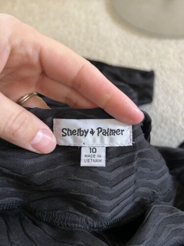 NWT Shelby & Palmer Women’s 10 Black Textured Midi Dress - Picture 2 of 6