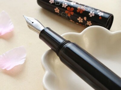 Wancher Dream Pen Ebonite Urushi Fountain Pen Silver SAKURA EF Nib NEW