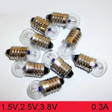Miniature Round Physical Experiment Screw Small Light Bulbs 1.5V 2.5V 3.8V 0.3A