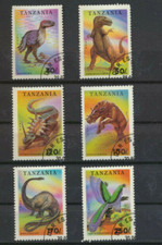Dinosaurs - Tanzania #1217 - 1222 Set of 6 Cancelled Stamps from 1994