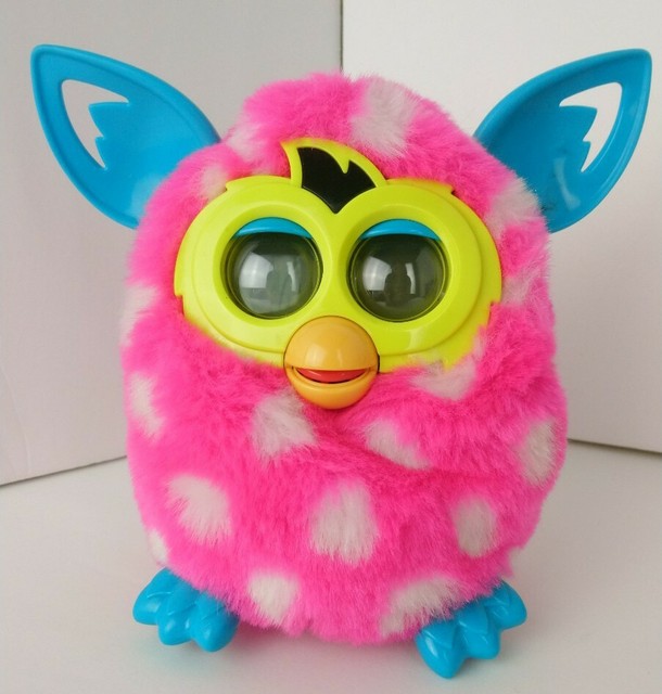Hasbro Furby 2012 Connect Pink White Polka Dots Yellow Face Blue Feet and ears | eBay