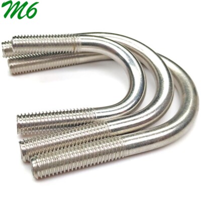 Metric M6 304 Stainless Steel U Bolts Round Bend U-Bolt Screws U Type Pipe Clamp