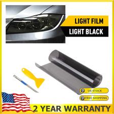 Light Black Premium Glossy Headlight Taillight Fog Light Vinyl Sticker Tint Film