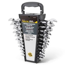 Trades Pro Sae And Metric Wrench Set 22 Piece Open And Box End 12 Point 15