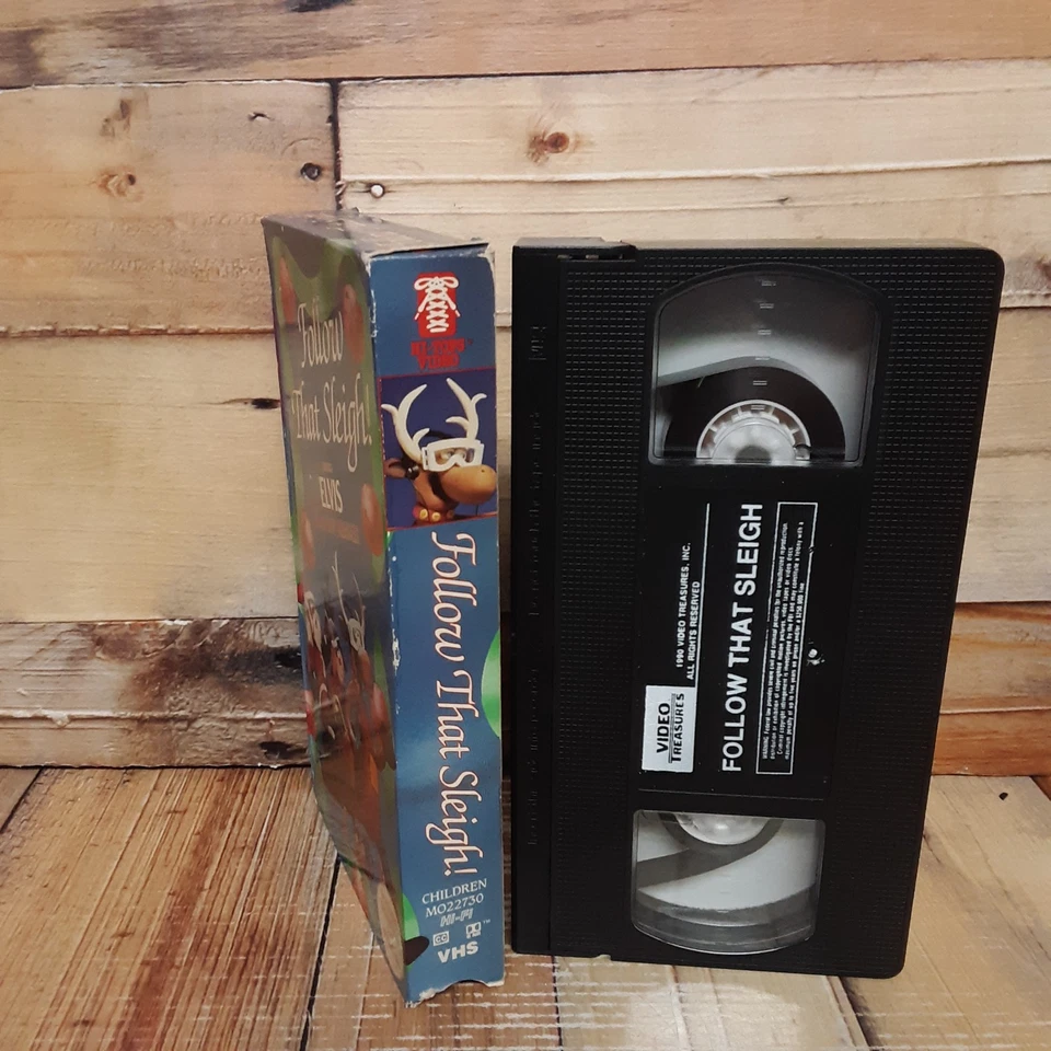 Follow That Sleigh VHS Used Christmas Animation Elvis the Reindeer Foto 3 de 4