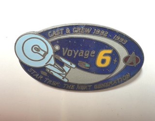Vintage THE HOLLYWOOD PINS CO. Star Trek TNG Voyage 6 Cast & Crew Enamel Pin