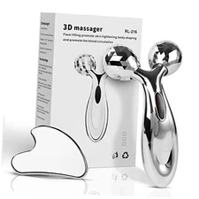 Stainless Steel Gua Sha and Face Roller Set, Facial Tool for Face Sculpting, 