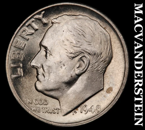 1948-D Roosevelt Dime- Silver- Choice Gem Brilliant Uncirculated Luster #J1892