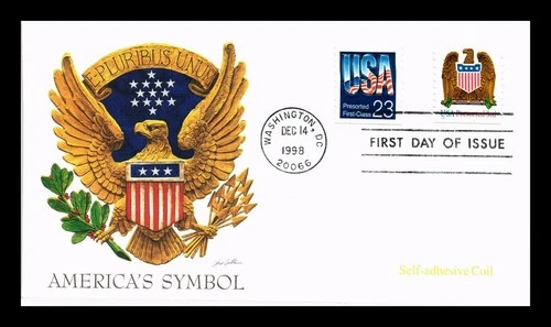 US COVER EAGLE SHIELD PRESORTED STD SELF ADHESIVE COIL FDC COMBO FLEETWOOD