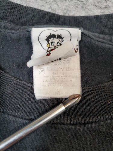 Vintage Betty Boop Shirt Women Large Motorcycle Biker Flame Graphic 2005 Cartoon - Picture 8 of 16