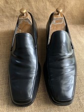 PRADA Mens Black Leather Slip on Loafers Size UK 11 || US 12