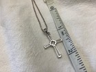 Sterling Silver Cross with Clear Stone with 16"  Sterling Silver Chain — photo 6
