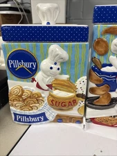 Pillsbury Danbury Mint 2000 Doughboy 4 Canister Collection with Lids READ