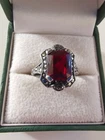 Sterling Silver Vintage Ruby Marcasite Ring Size O ( Ruby Not Garnet) R8N