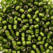 11/0 TOHO ROUND Silver Lined Frosted Olivine Seed Bead 8g 