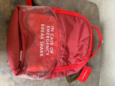 Sprayground Backpack In Case Of Emergency Break Shark Red Clear New US Limited