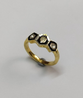 Artisan Victorian Polki Diamond Ring 925 Sterling Silver Antique Bridal Gift Her