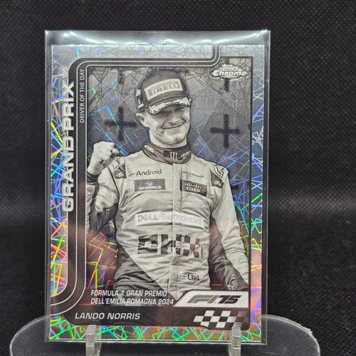 Lando Norris [Black White Lazer Refractor] #128 2025 Topps Chrome Formula 1