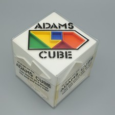 Adams Cube 1991 Vintage 3D Mechanical Brain Teaser Puzzle White Multi Color