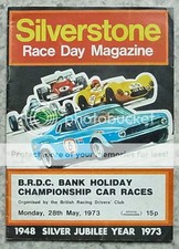 SILVERSTONE 28 May 1973 BRDC BANK HOLIDAY CHAMPIONSHIP CAR RACES Programme